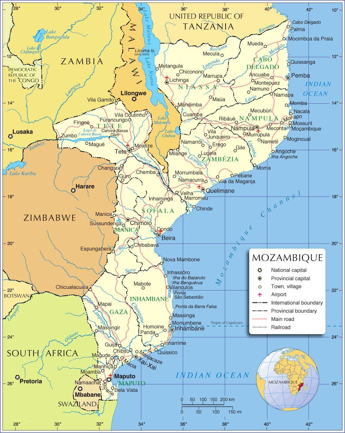 maputo, Moçambique mapa