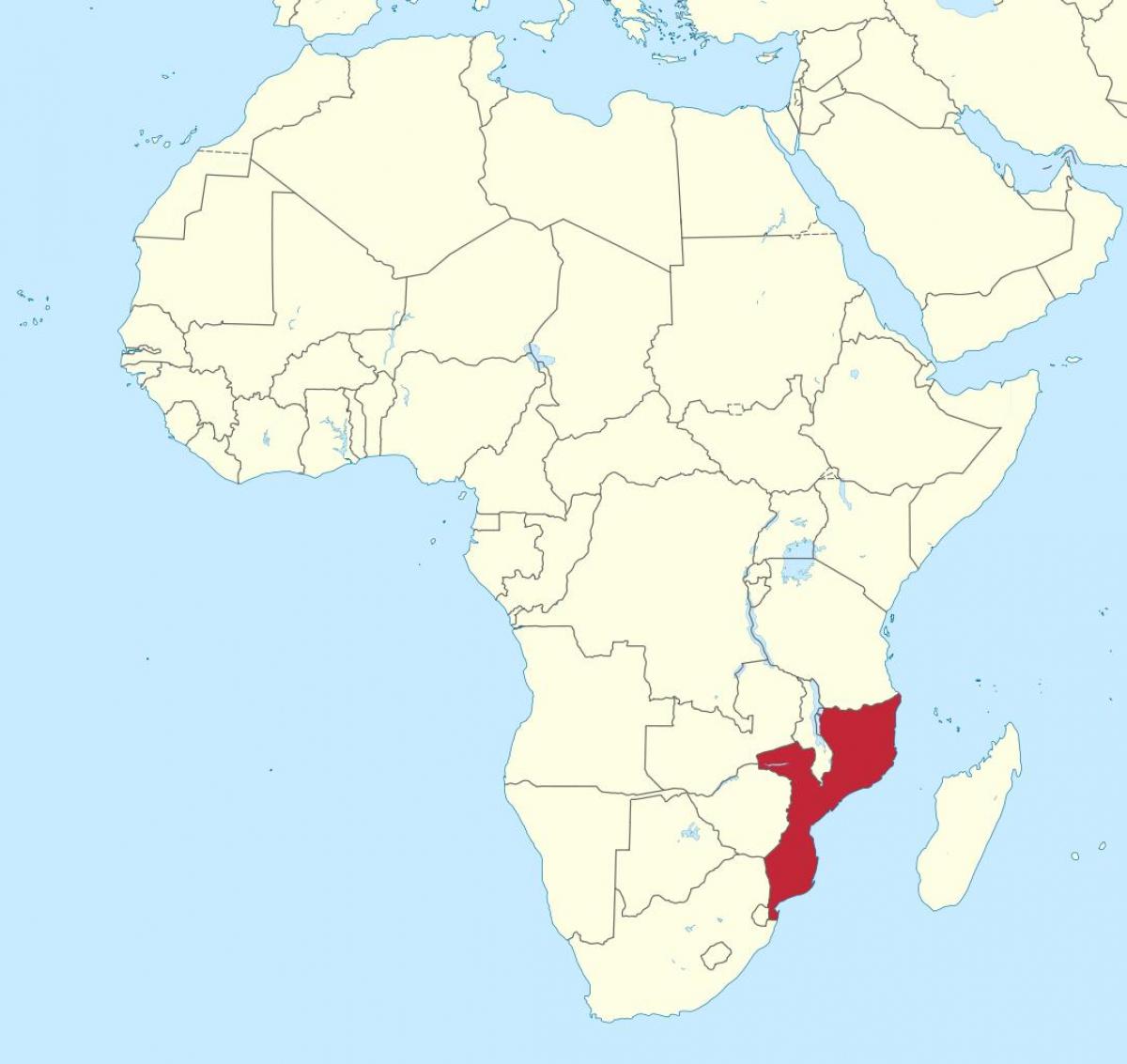 mapa de Moçambique áfrica