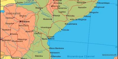 Mapa de Moçambique costa