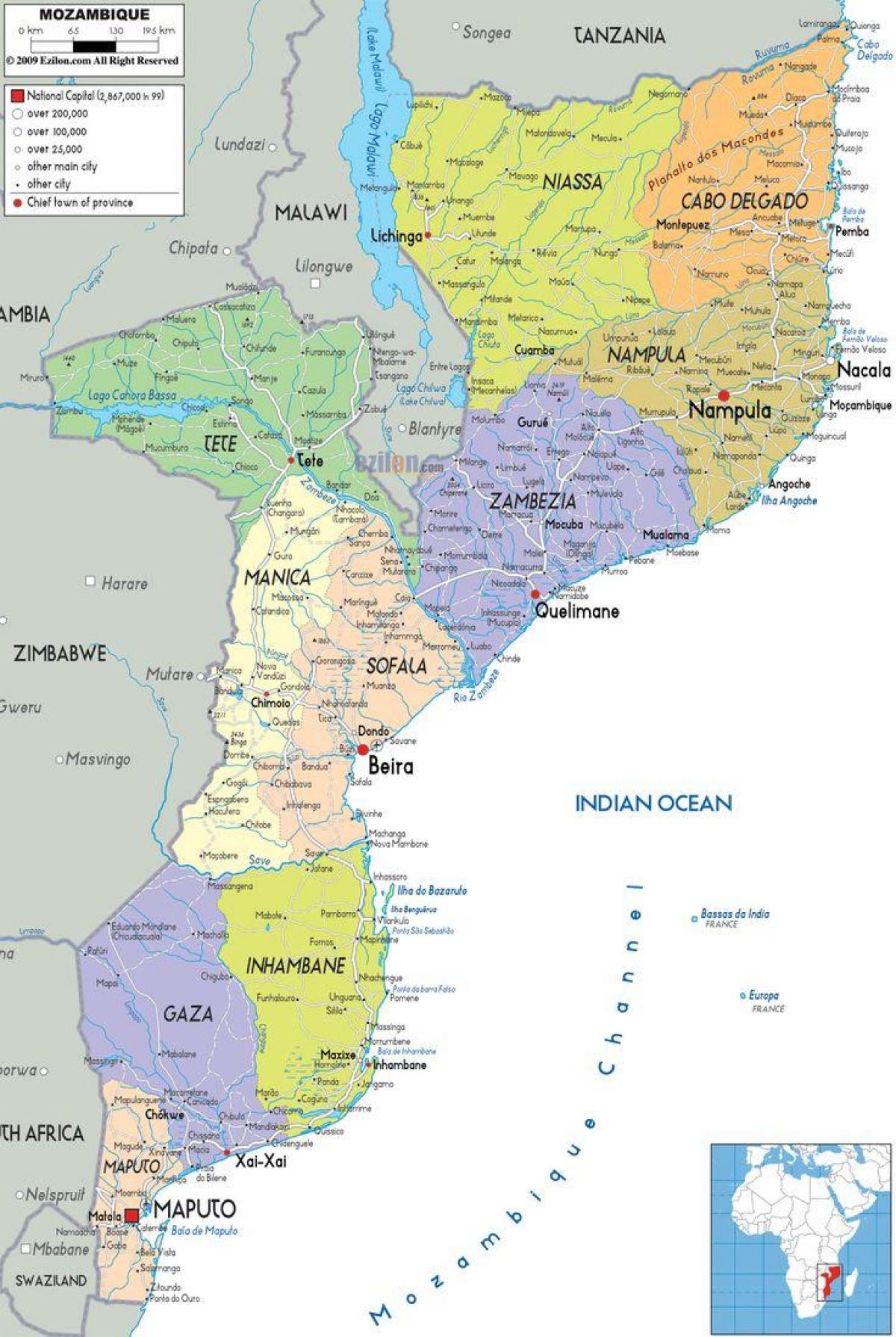 Mo Ambique Praias Mapa Mapa De Mo Ambique Praias Leste Da Frica   Moçambique Praias Mapa 