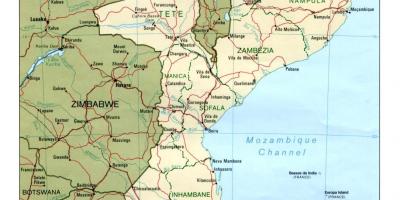 Mapa de estradas de Moçambique